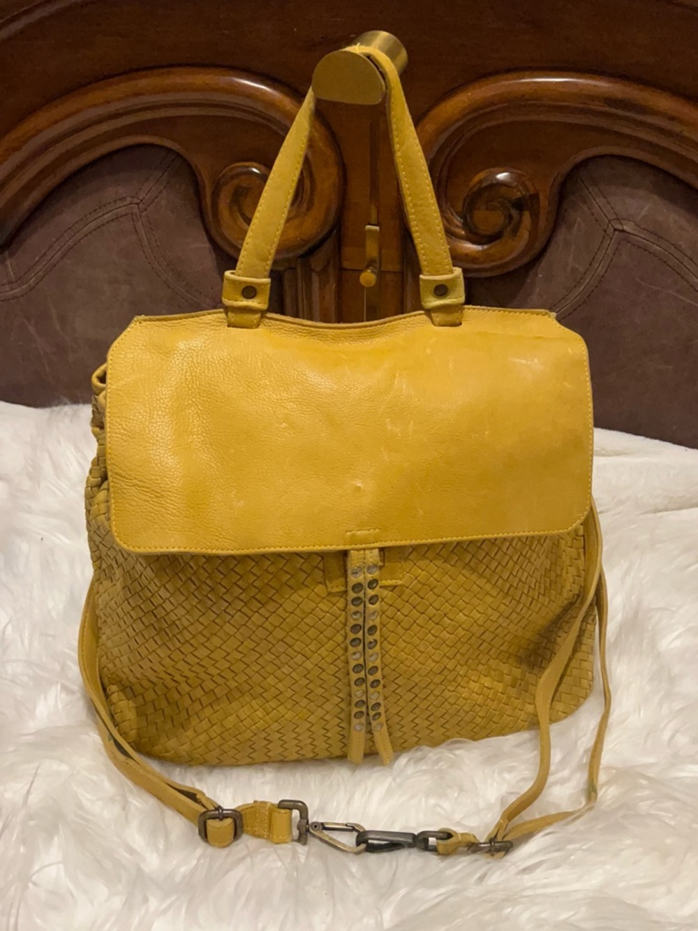 Viola castellani Woven must leather sconvertible backpack or crossbody  bag - Picture 4 of 13